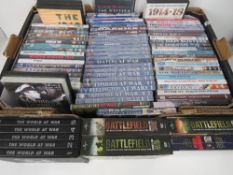 A large quantity of assorted military and aviation DVDs.