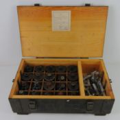 Twenty inert F1 Limonka and RG42 training grenades, in wooden transit case.