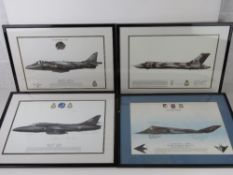A quantity of signed fighter plane prints inc 'Harrier GR7', 'F117A Nighthawk', 'B-2A Spirit',