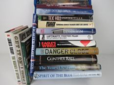 A quantity of military aviation themed books, each signed by either the author,