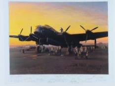 Gerald Coulson, two profusely signed limited edition prints; 'A Lincolnshire Sunset 1944' 80/500,