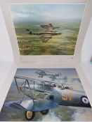 Frank Wootton, signed prints, 'Hawker Harts' signed by the artist and further signed Billy Drake,