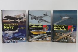 Three books written and signed by Captain Eric 'Winkle' Brown CBE DSC AFC RN; 'Wings of the Navy',