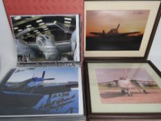A folio of aviation photographs, variously and profusely signed throughout inc George Cash,