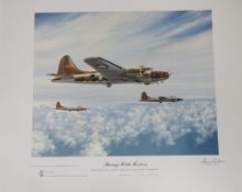 John Young signed Limited Edition print ' Boeing B17E Fortress', 735/850,