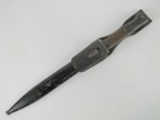A WWII German K98 bayonet numbered 4893, blade marked S.
