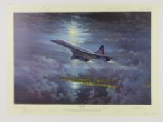 Simon Atack; signed limited edition print 'Speedbird' Concorde, 24/500,