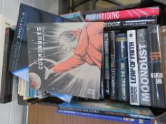 An extensive collection of space exploration themed books inc 'Cosmonauts Birth of the Space Race',