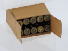 A quantity of inert WWII German unstruck 7.92 rounds in box which matches the rounds inside.