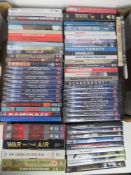 A large quantity of assorted military and aviation DVDs.