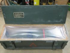 An inert Soviet 9M14 Malyutka missile in wooden transit case, transit case measuring 102.