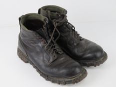 A pair of WWII German mountain troop black leather boots, size 9.