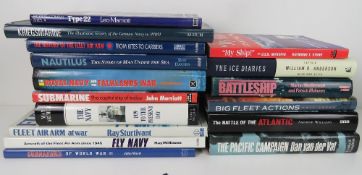 A quantity of Royal Navy and Battleship themed hardback books,