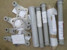 Selection of RAF Westland helicopter spares including rotator shafts and rear rotator plates,