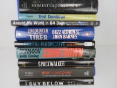 A quantity of space exploration signed biographies and autobiographies inc 'The Sky Below' signed