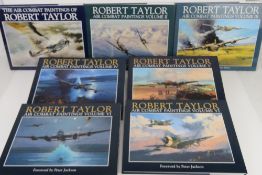 A set of 'Air Combat Paintings of Robert Taylor' hardback books being Volumes 1-6 (two editions of