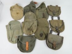 A quantity of ten WWII Russian PPSH-41 canvas drum magazine pouches.