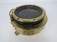 A brass Air Ministry gimble compass, type P8 no 41834D, Air Ministry plaque upon ref 6A/726,
