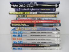 A quantity of books on the Luftwaffe and German planes inc Messerschmitt having various signatures