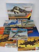 A quantity of Matchbox, Tamiya and Airfix scale model kits in boxes.