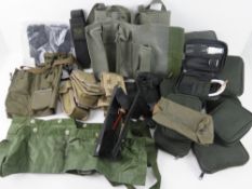 A quantity of assorted cleaning kits, pouches, ammo pouches and bandoliers.
