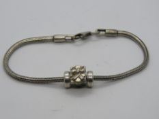 A HM silver Pandora style charm bracelet