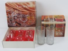 A boxed set of six Ravenhead glass tumbl