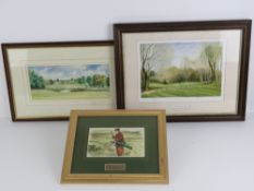 Three golfing themed prints; '13th Sunni