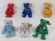 Ty Beanie Babies/Beanie Bears; Six 10 ye