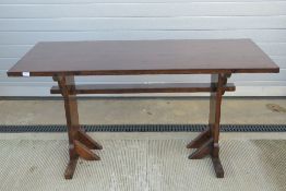 A 20th century stained pine kitchen tres