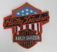 A contemporary cast metal Harley Davidso