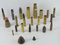 A quantity of assorted WWI and WWII shel