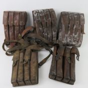 Five M56 SMG brown leather magazine pouc