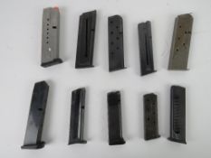 A quantity of ten assorted pistol magazi