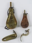 An Italian made copper and brass powder