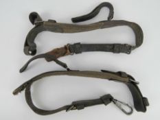 A pair of WWII German padded Lafette straps, stitching a/f to one pair.
