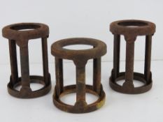 Three WWII German shell nose cone protection cases.