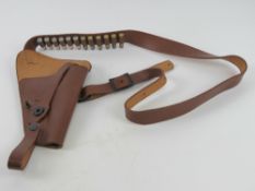 A US Colt revolver holster with inserts, dated 1943 and marked US SEMS.