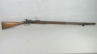 An obsolete Nepalese Snider 3 Band .577 calibre rifle. No licence required.