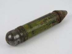 An inert WWII K98 grenade with original paint, dated 1944.