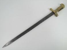 A US Navy 'rolling block' Civil war 1852 model bayonet for a Springfield model rifle,