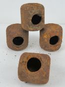 Four German SD-2 Butterfly Bomb cases and a WWII German SD-2 Butterfly fragmentation bomb.