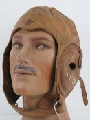 A WWII Japanese flight cap (Light Brown) for summer use.