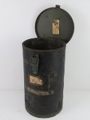 A WWI German 21cm shell case container, having original labels and stencilling upon,