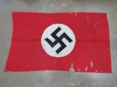 A WWII German two-sided Swastika flag, slightly a/f, approx 166 x 104cm.
