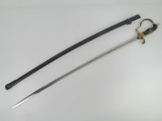 A WWII German Officers dress sword made by Alcosa Solingen, blade measuring 78cm in length,