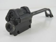 A HK G36 double optical/ red dot sight with collimator, made by Hensoldt.
