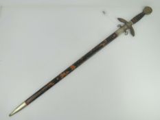 A WWII German Luftwaffe Officers dress sword having fullered blade marked ASMF Solingen,