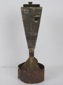 An unknown WWII bomb tail, approx. 30cm in length.