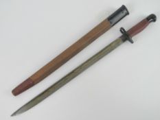 A WWI British 1907 pattern bayonet with 43cm long fullered single edged blade.